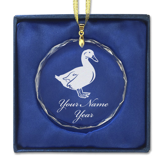 LaserGram Christmas Ornament, Duck, Personalized Engraving Included (Round Shape)