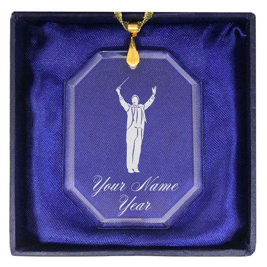 LaserGram Christmas Ornament, Band Director, Personalized Engraving Included (Rectangle Shape)