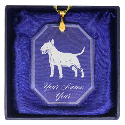 LaserGram Christmas Ornament, Bull Terrier Dog, Personalized Engraving Included (Rectangle Shape)