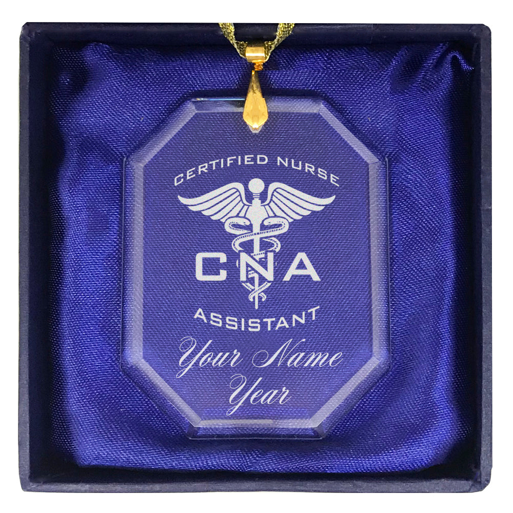 LaserGram Christmas Ornament, CNA Certified Nurse Assistant, Personalized Engraving Included (Rectangle Shape)