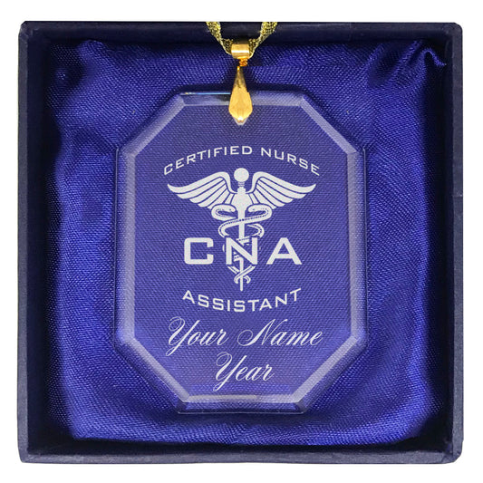 LaserGram Christmas Ornament, CNA Certified Nurse Assistant, Personalized Engraving Included (Rectangle Shape)