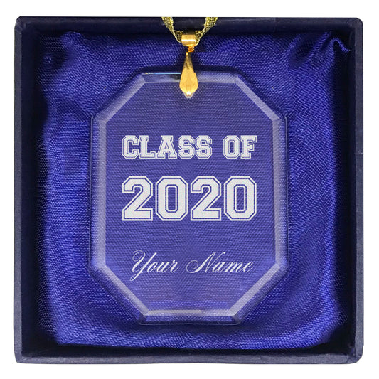 LaserGram Christmas Ornament, Class of 2020, Personalized Engraving Included (Rectangle Shape)