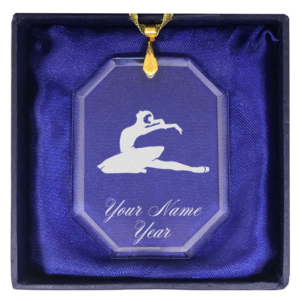 LaserGram Christmas Ornament, Dancer, Personalized Engraving Included (Rectangle Shape)