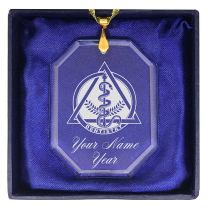 LaserGram Christmas Ornament, Dentist Symbol, Personalized Engraving Included (Rectangle Shape)