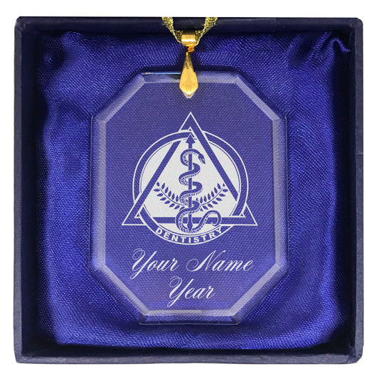 LaserGram Christmas Ornament, Dentist Symbol, Personalized Engraving Included (Rectangle Shape)