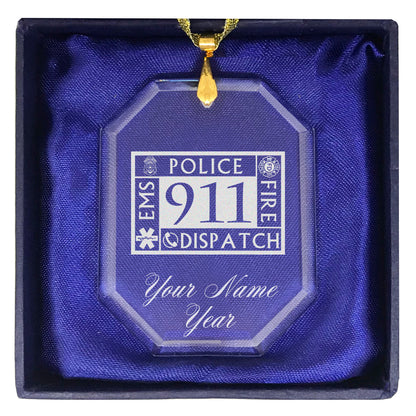 LaserGram Christmas Ornament, Emergency Dispatcher 911, Personalized Engraving Included (Rectangle Shape)