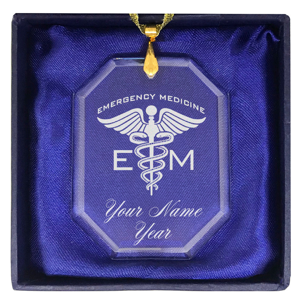 LaserGram Christmas Ornament, Emergency Medicine, Personalized Engraving Included (Rectangle Shape)