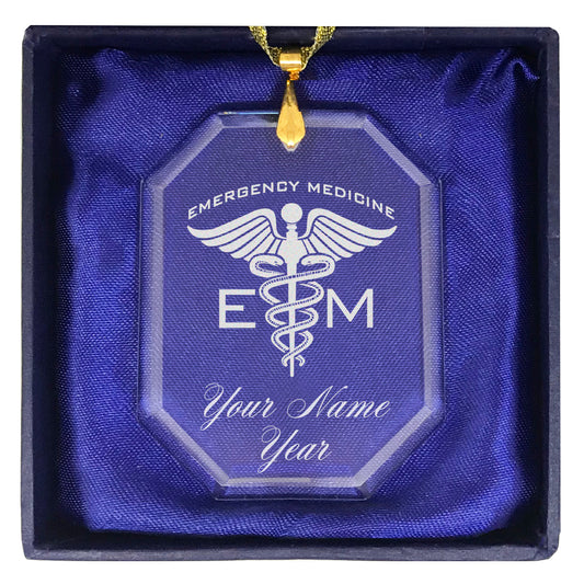 LaserGram Christmas Ornament, Emergency Medicine, Personalized Engraving Included (Rectangle Shape)