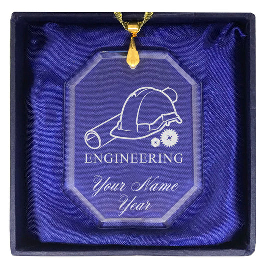 LaserGram Christmas Ornament, Engineering, Personalized Engraving Included (Rectangle Shape)