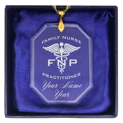 LaserGram Christmas Ornament, FNP Family Nurse Practitioner, Personalized Engraving Included (Rectangle Shape)