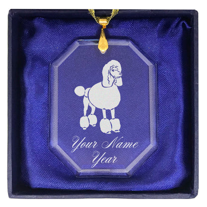 LaserGram Christmas Ornament, French Poodle Dog, Personalized Engraving Included (Rectangle Shape)