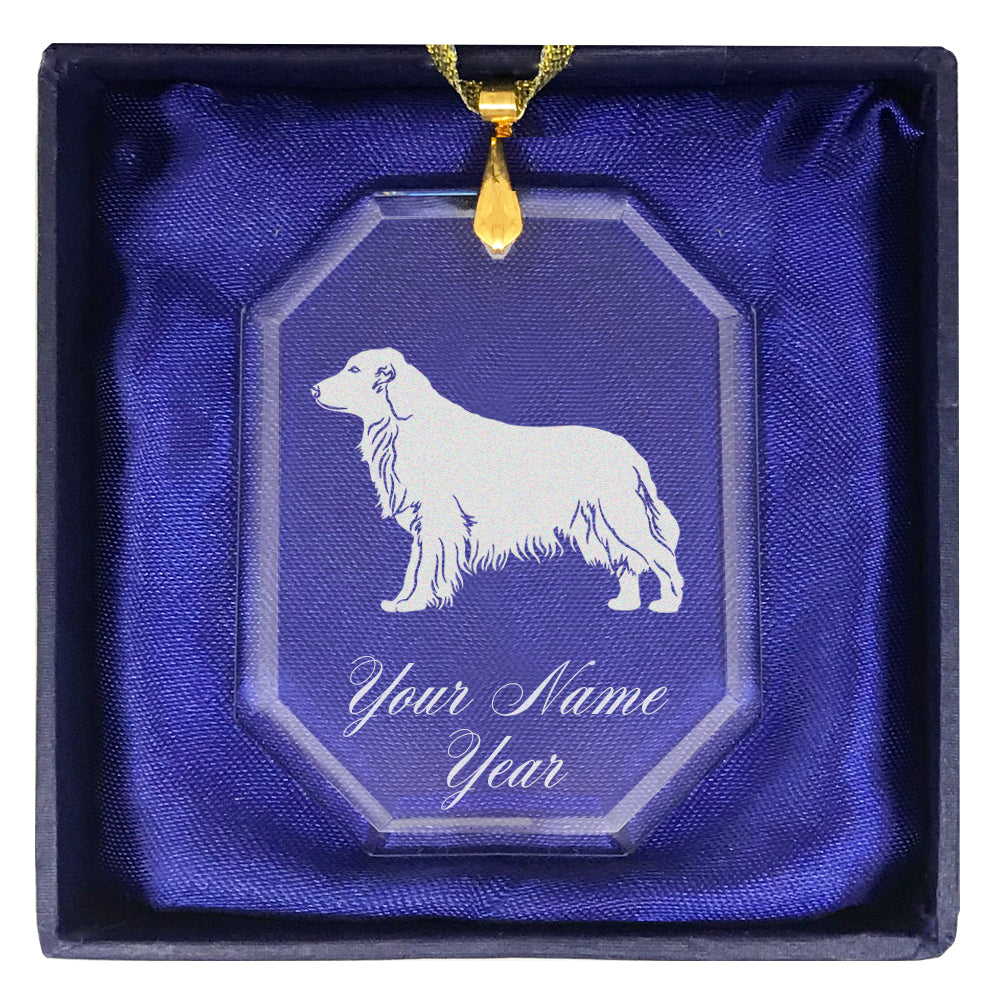 LaserGram Christmas Ornament, Golden Retriever Dog, Personalized Engraving Included (Rectangle Shape)