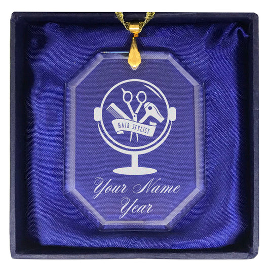 LaserGram Christmas Ornament, Hair Stylist, Personalized Engraving Included (Rectangle Shape)