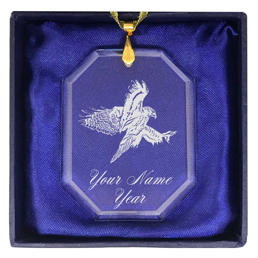 LaserGram Christmas Ornament, Hawk, Personalized Engraving Included (Rectangle Shape)