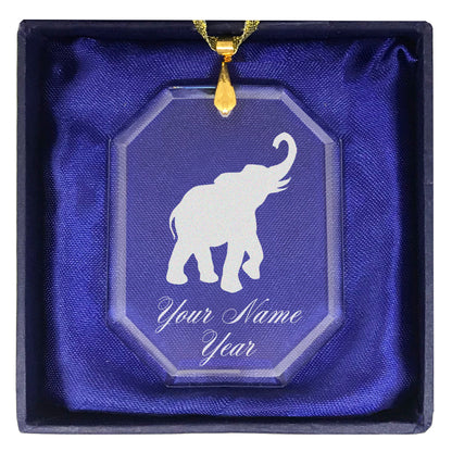 LaserGram Christmas Ornament, Indian Elephant, Personalized Engraving Included (Rectangle Shape)