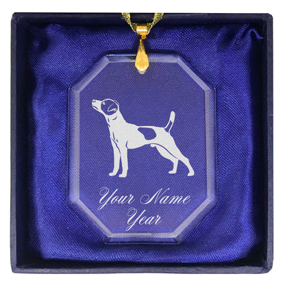 LaserGram Christmas Ornament, Jack Russell Terrier Dog, Personalized Engraving Included (Rectangle Shape)