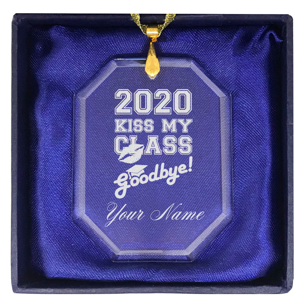 LaserGram Christmas Ornament, Kiss My Class Goodbye 2020, Personalized Engraving Included (Rectangle Shape)