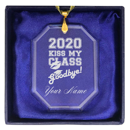 LaserGram Christmas Ornament, Kiss My Class Goodbye 2020, Personalized Engraving Included (Rectangle Shape)