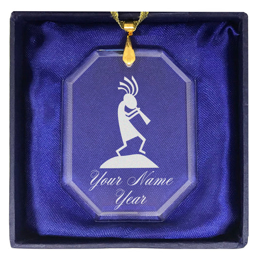 LaserGram Christmas Ornament, Kokopelli, Personalized Engraving Included (Rectangle Shape)