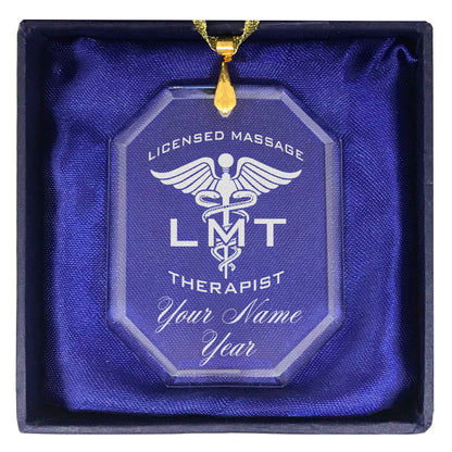 LaserGram Christmas Ornament, LMT Licensed Massage Therapist, Personalized Engraving Included (Rectangle Shape)