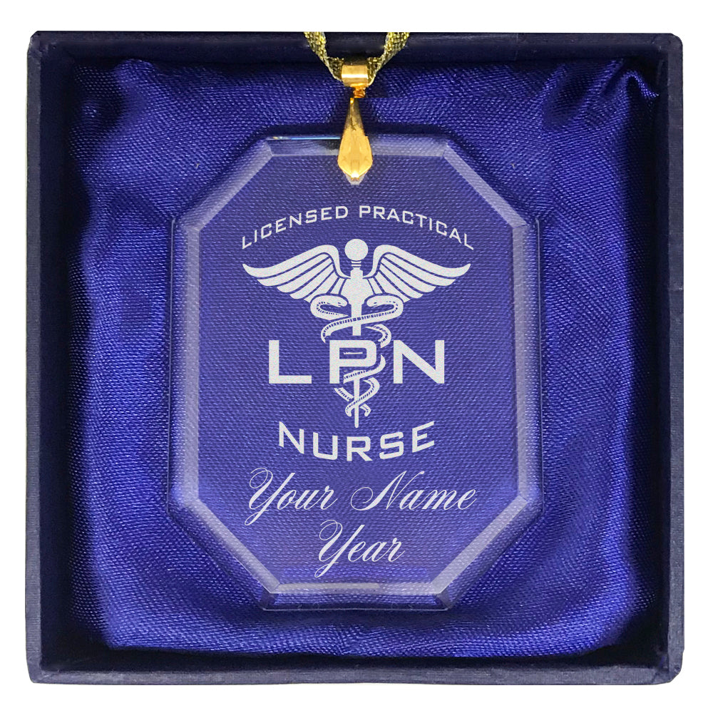 LaserGram Christmas Ornament, LPN Licensed Practical Nurse, Personalized Engraving Included (Rectangle Shape)