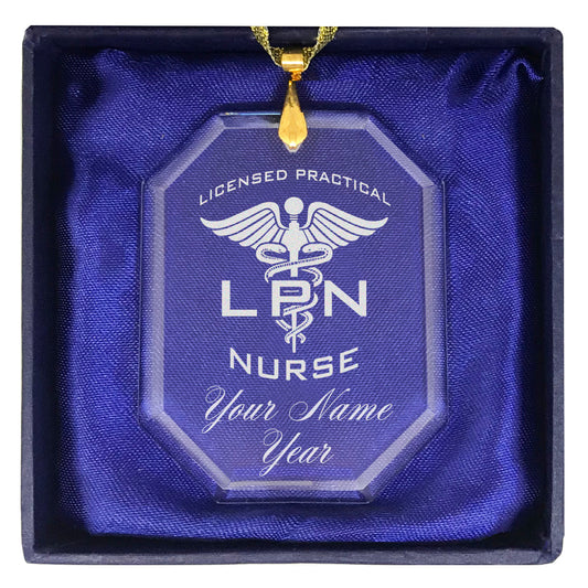 LaserGram Christmas Ornament, LPN Licensed Practical Nurse, Personalized Engraving Included (Rectangle Shape)