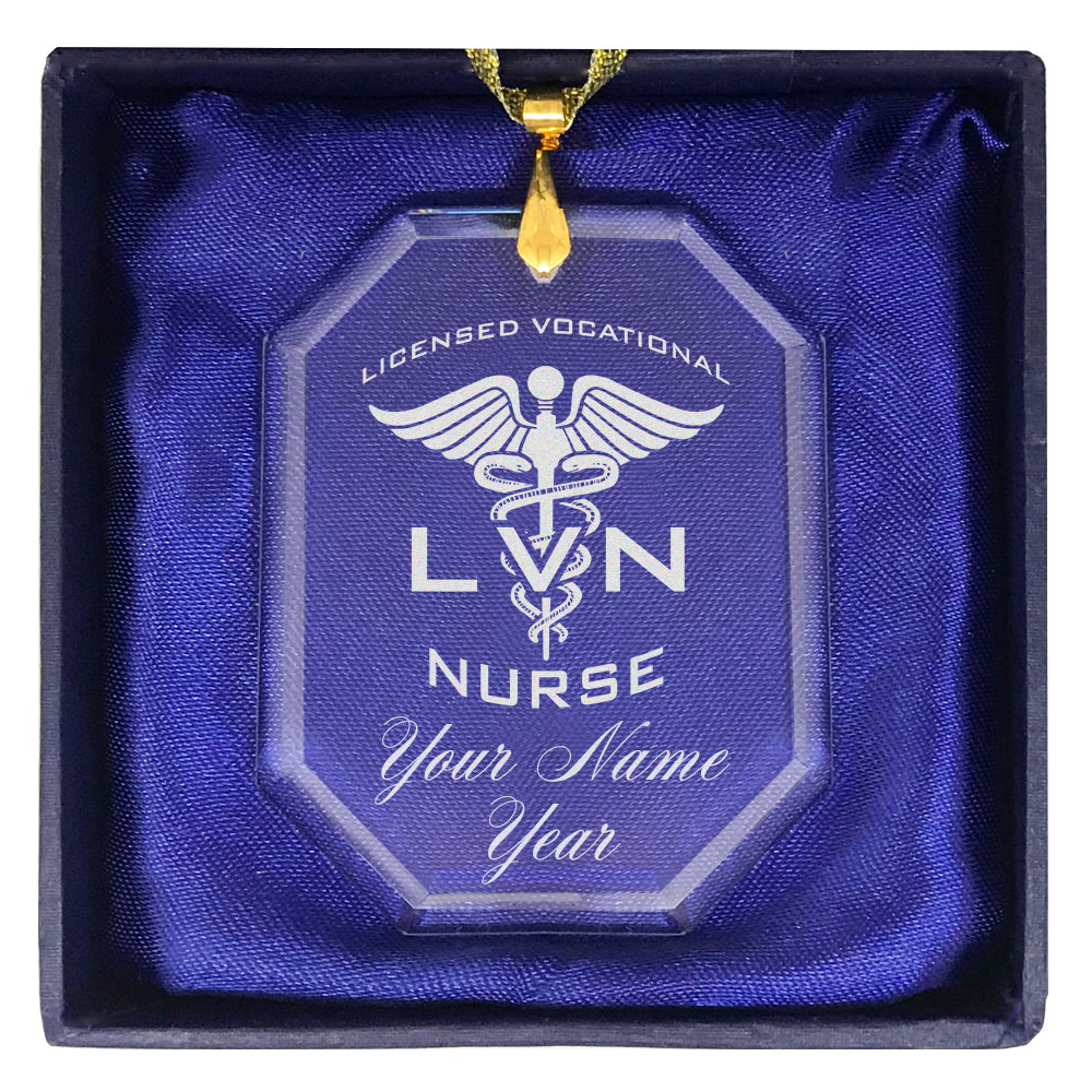 LaserGram Christmas Ornament, LVN Licensed Vocational Nurse, Personalized Engraving Included (Rectangle Shape)