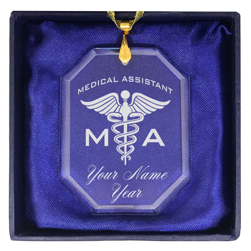 LaserGram Christmas Ornament, MA Medical Assistant, Personalized Engraving Included (Rectangle Shape)