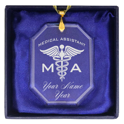 LaserGram Christmas Ornament, MA Medical Assistant, Personalized Engraving Included (Rectangle Shape)