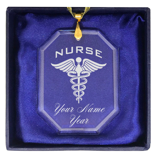 LaserGram Christmas Ornament, Nurse, Personalized Engraving Included (Rectangle Shape)