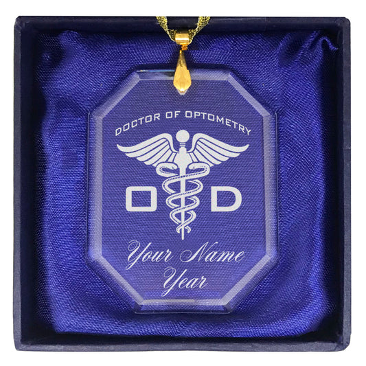 LaserGram Christmas Ornament, OD Doctor of Optometry, Personalized Engraving Included (Rectangle Shape)