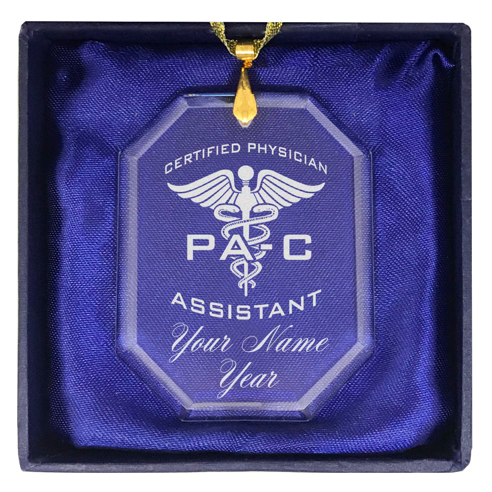 LaserGram Christmas Ornament, PA-C Certified Physician Assistant, Personalized Engraving Included (Rectangle Shape)