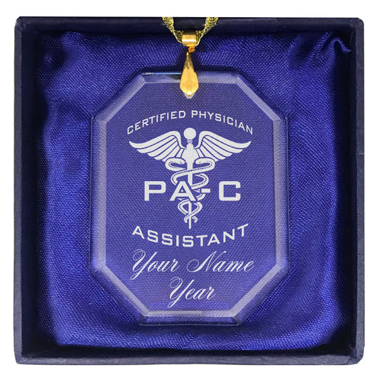 LaserGram Christmas Ornament, PA-C Certified Physician Assistant, Personalized Engraving Included (Rectangle Shape)