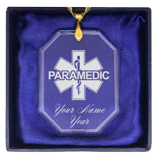 LaserGram Christmas Ornament, Paramedic, Personalized Engraving Included (Rectangle Shape)