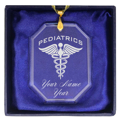 LaserGram Christmas Ornament, Pediatrics, Personalized Engraving Included (Rectangle Shape)