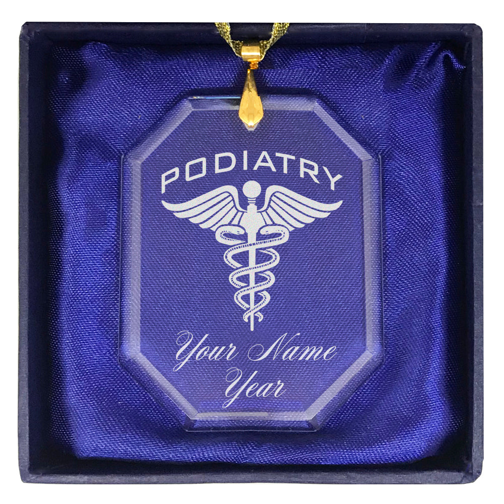 LaserGram Christmas Ornament, Podiatry, Personalized Engraving Included (Rectangle Shape)