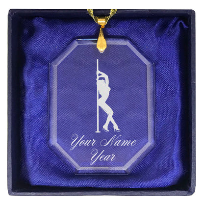 LaserGram Christmas Ornament, Pole Dancer, Personalized Engraving Included (Rectangle Shape)