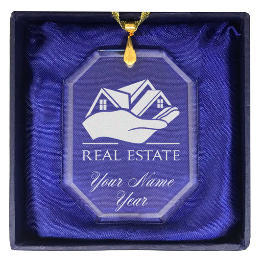 LaserGram Christmas Ornament, Real Estate, Personalized Engraving Included (Rectangle Shape)