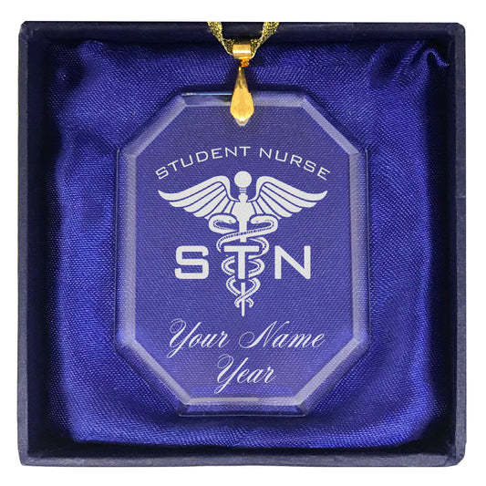 LaserGram Christmas Ornament, STN Student Nurse, Personalized Engraving Included (Rectangle Shape)