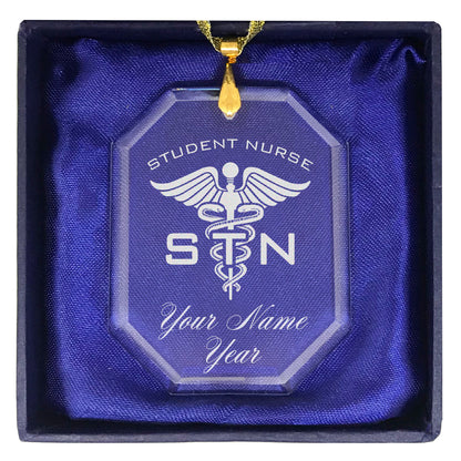 LaserGram Christmas Ornament, STN Student Nurse, Personalized Engraving Included (Rectangle Shape)