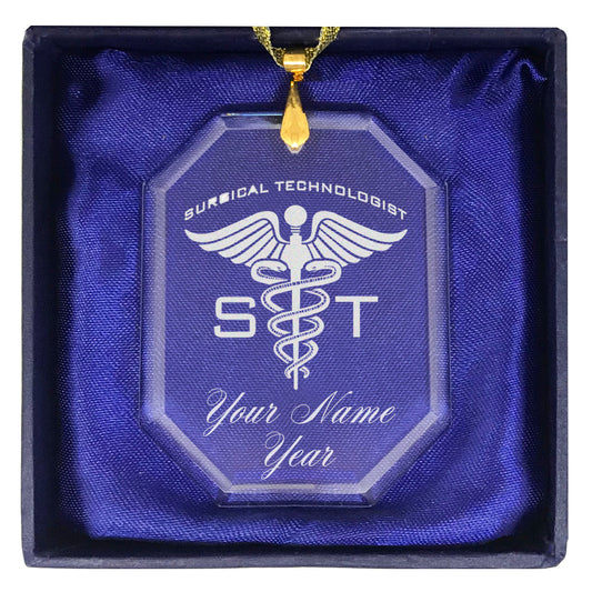 LaserGram Christmas Ornament, ST Surgical Technologist, Personalized Engraving Included (Rectangle Shape)