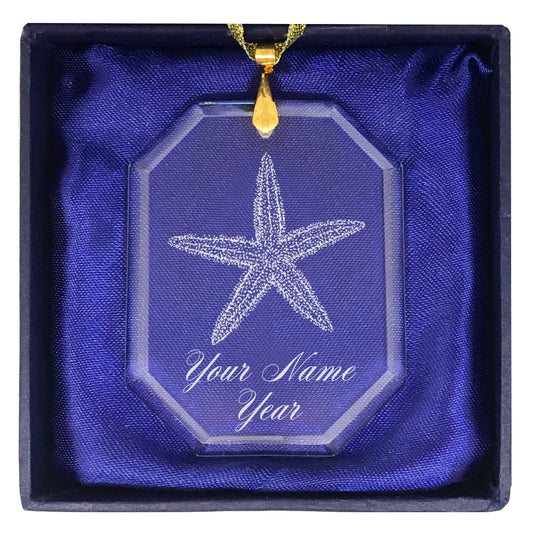 LaserGram Christmas Ornament, Starfish, Personalized Engraving Included (Rectangle Shape)