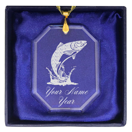 LaserGram Christmas Ornament, Trout Fish, Personalized Engraving Included (Rectangle Shape)