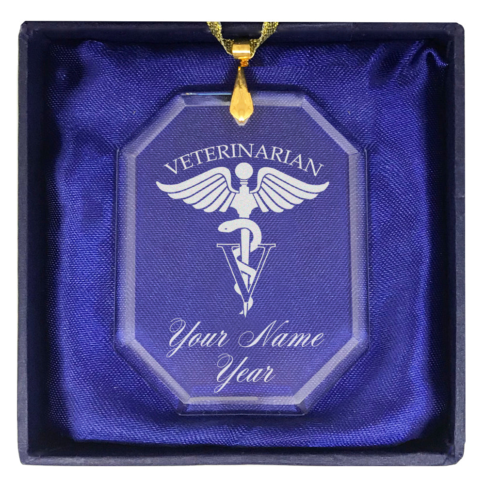 LaserGram Christmas Ornament, Veterinarian, Personalized Engraving Included (Rectangle Shape)