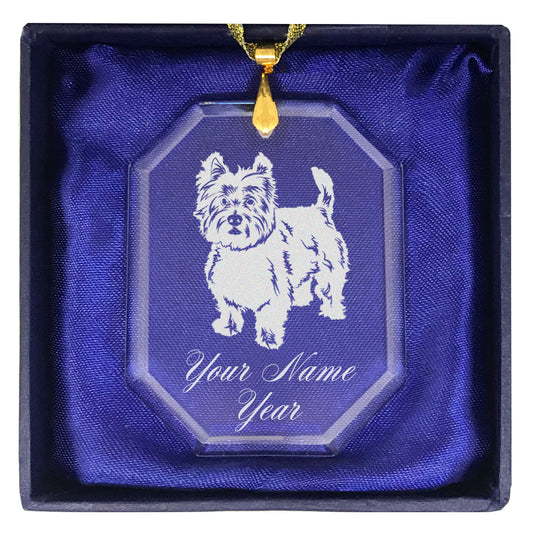 LaserGram Christmas Ornament, West Highland Terrier Dog, Personalized Engraving Included (Rectangle Shape)
