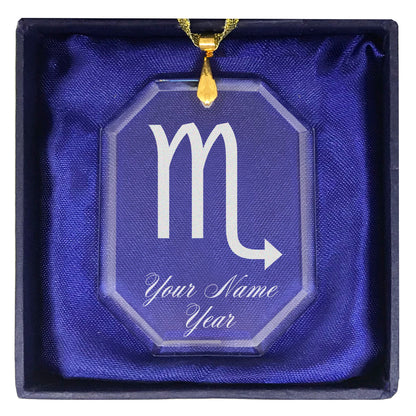 LaserGram Christmas Ornament, Zodiac Sign Scorpio, Personalized Engraving Included (Rectangle Shape)