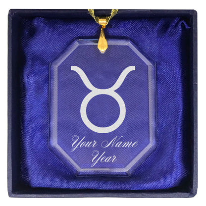 LaserGram Christmas Ornament, Zodiac Sign Taurus, Personalized Engraving Included (Rectangle Shape)