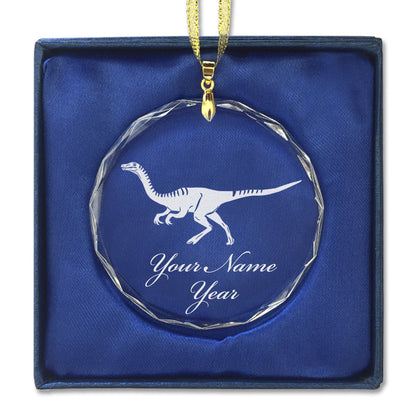 LaserGram Christmas Ornament, Gallimimus Dinosaur, Personalized Engraving Included (Round Shape)