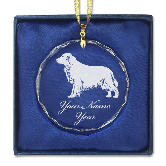 LaserGram Christmas Ornament, Golden Retriever Dog, Personalized Engraving Included (Round Shape)