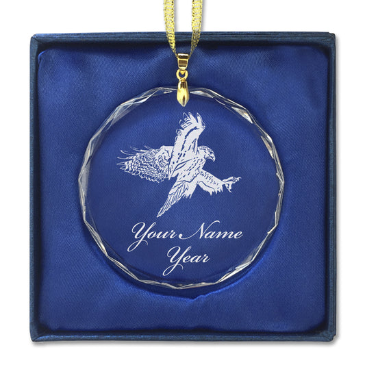 LaserGram Christmas Ornament, Hawk, Personalized Engraving Included (Round Shape)